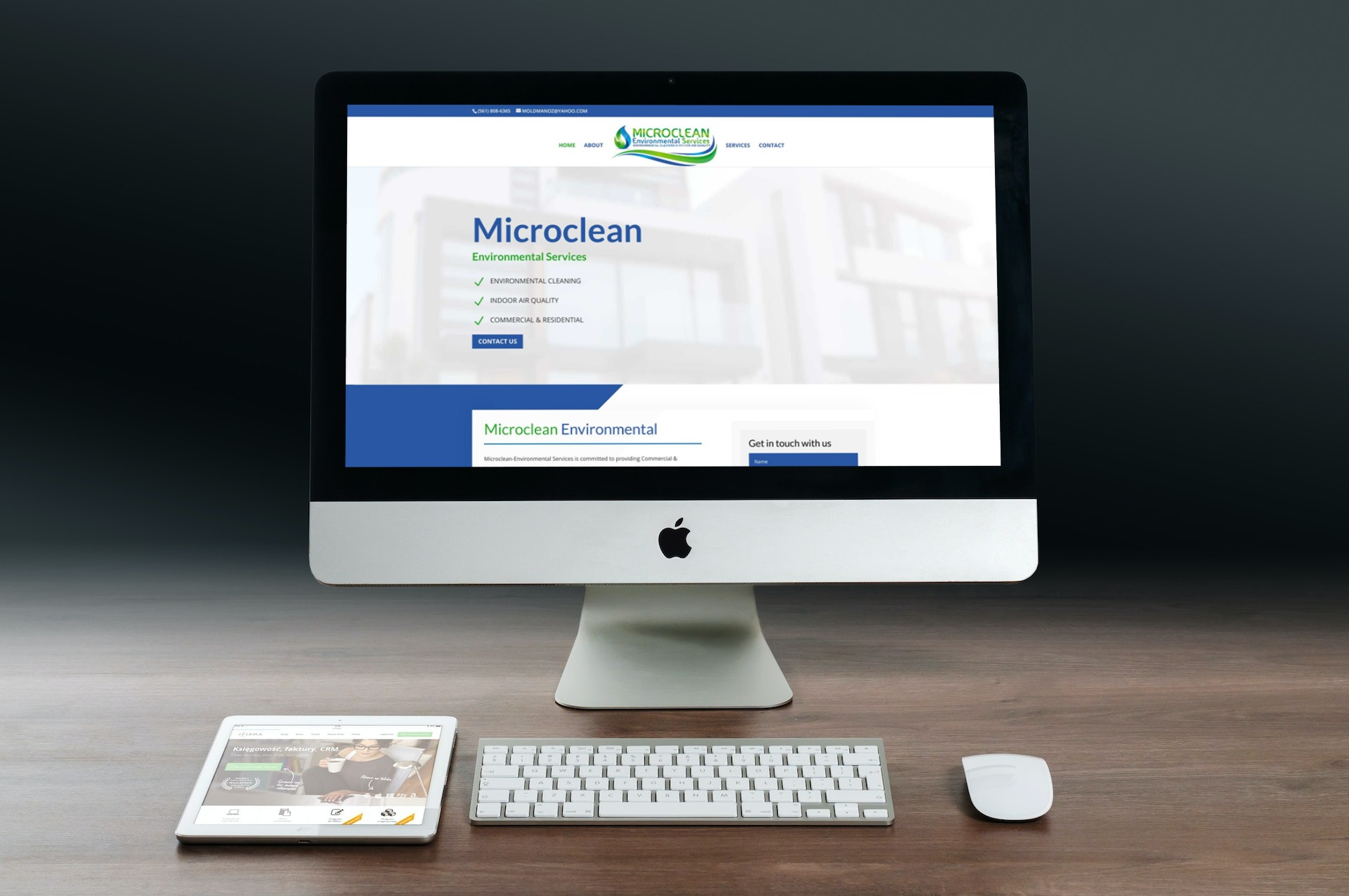 Saved website design for Microclean Environmental Services
