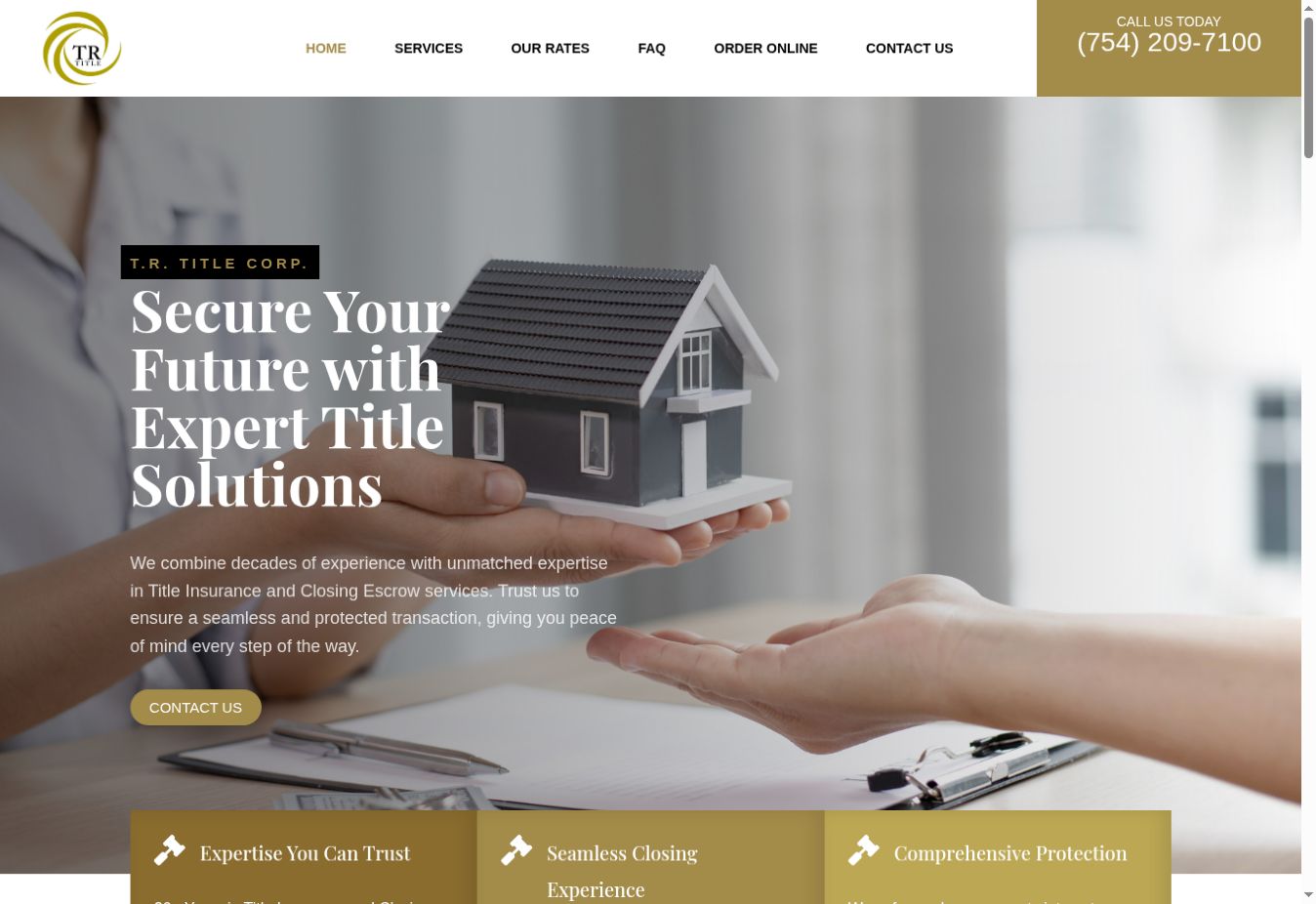T.R. Title Corp. website desktop preview
